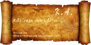 Kánya Adrián névjegykártya